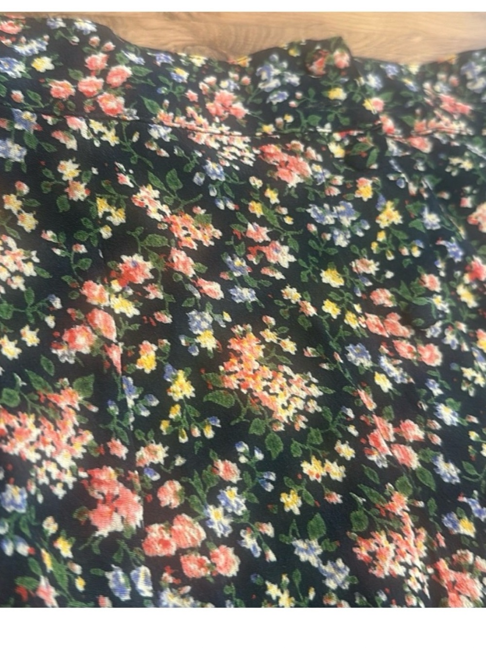 Sezane Jupe Ralph Floral Green Midi Skirt with Side Slit, Size 38, US 6 - Picture 3 of 6
